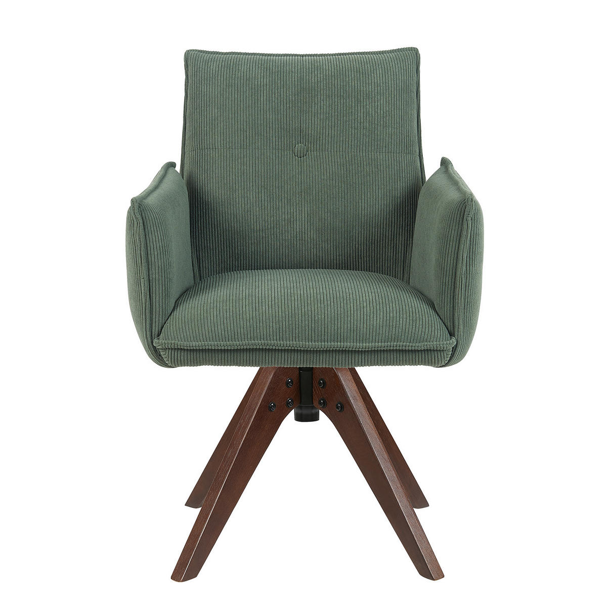 ARMLEHNSTUHL Mika-Emil 2er-Set - Nussbaumfarben/Grün, Eichenholz/Holz (60/88/63cm) - DUBI Möbel