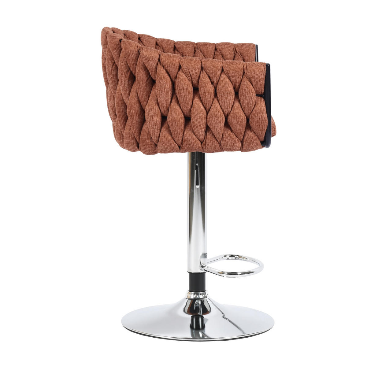 BARHOCKER 2er-Set, Stoff, höhenverstellbar 87-108cm, orange - Chromfarben/Orange, Metall (53/108/50cm) - Urban Meuble