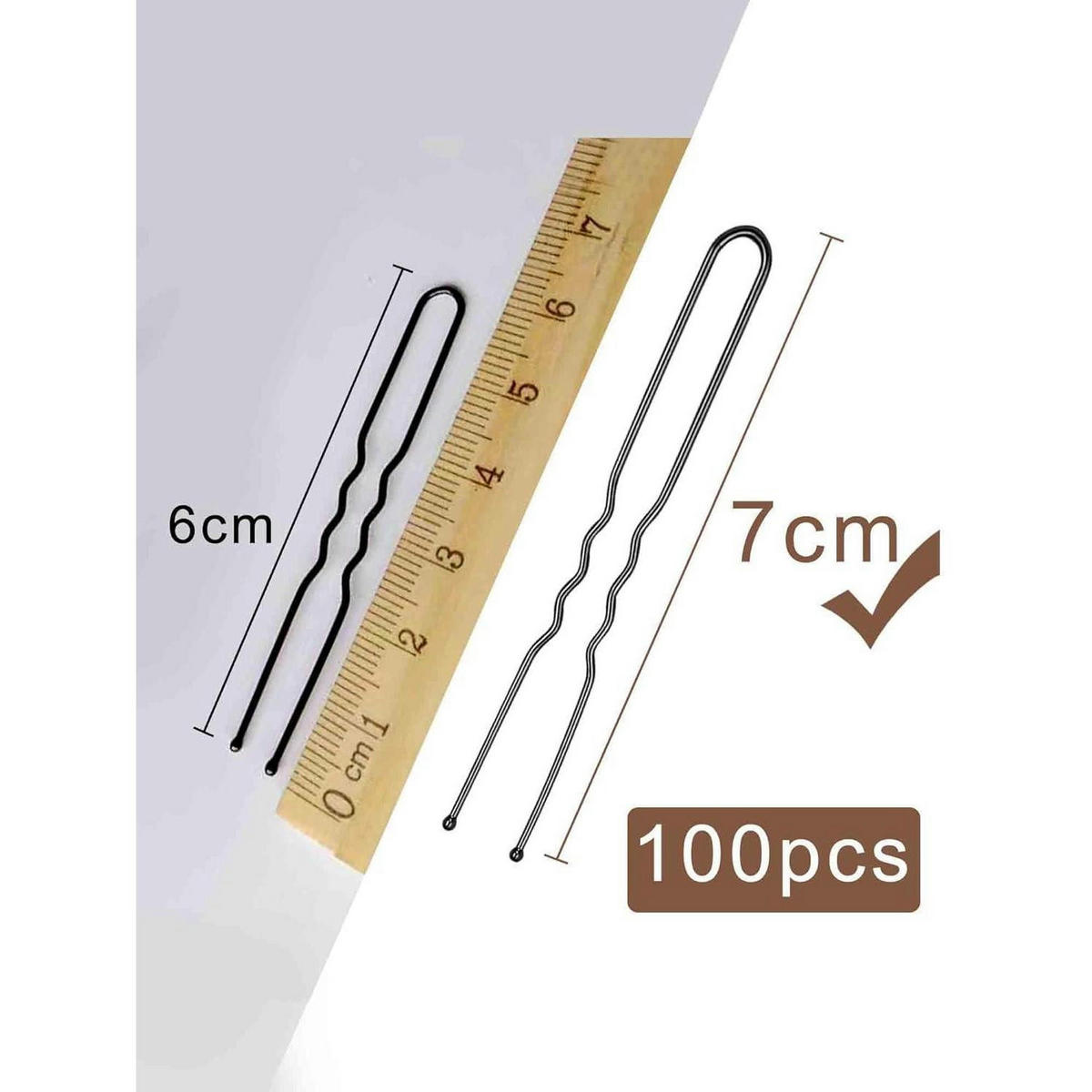 HAARNADELN 100 Stück Set 7 cm Schwarz Braun - Multicolor, Metall (4/1.5/7cm)