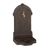 STANDBRUNNEN - Dunkelbraun, Metall (32/39/73cm) - Relaxdays