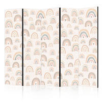 PARAVENT Beidseitig Bedruckter 5-tlg 225x172 cm Regenbogen Herzen - Multicolor, Holz/Textil (225/172/3cm) - Muralo