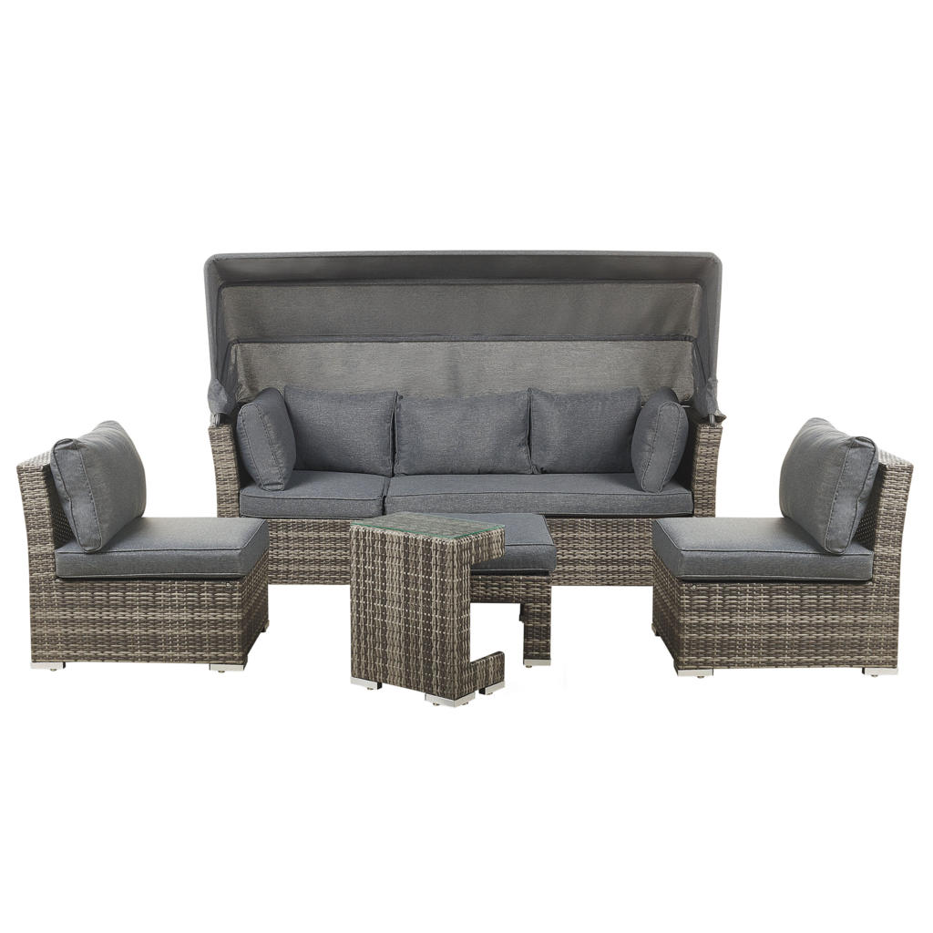 LOUNGE set cu 6 locuri maro închis modular Corte