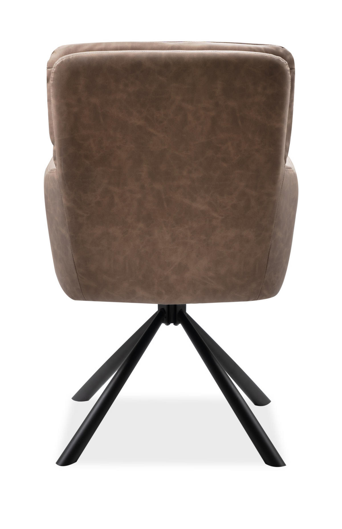 STUHL 2er-Set braun Leder-Optik, Esszimmerstuhl drehbar - Schwarz/Braun, Holz/Textil (57/95.5/57cm) - Furn.Design