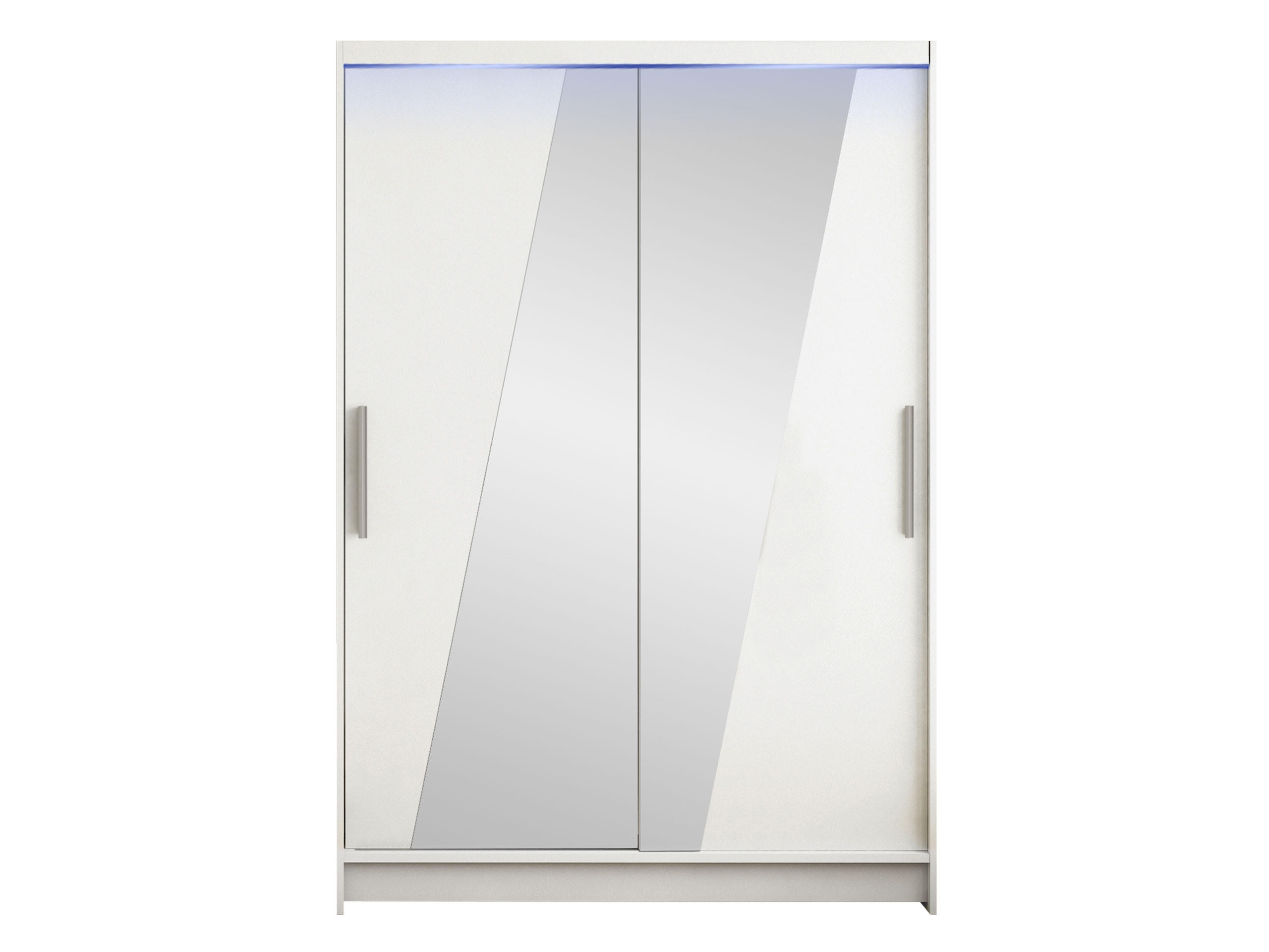 KLEIDERSCHRANK Miami VIII, mit RGB LED Beleuchtung - Silberfarben/Weiß, Holzwerkstoff/Kunststoff (120/200/58cm) - MIRJAN24