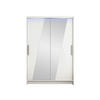 KLEIDERSCHRANK Miami VIII, mit RGB LED Beleuchtung - Silberfarben/Weiß, Holzwerkstoff/Kunststoff (120/200/58cm) - MIRJAN24