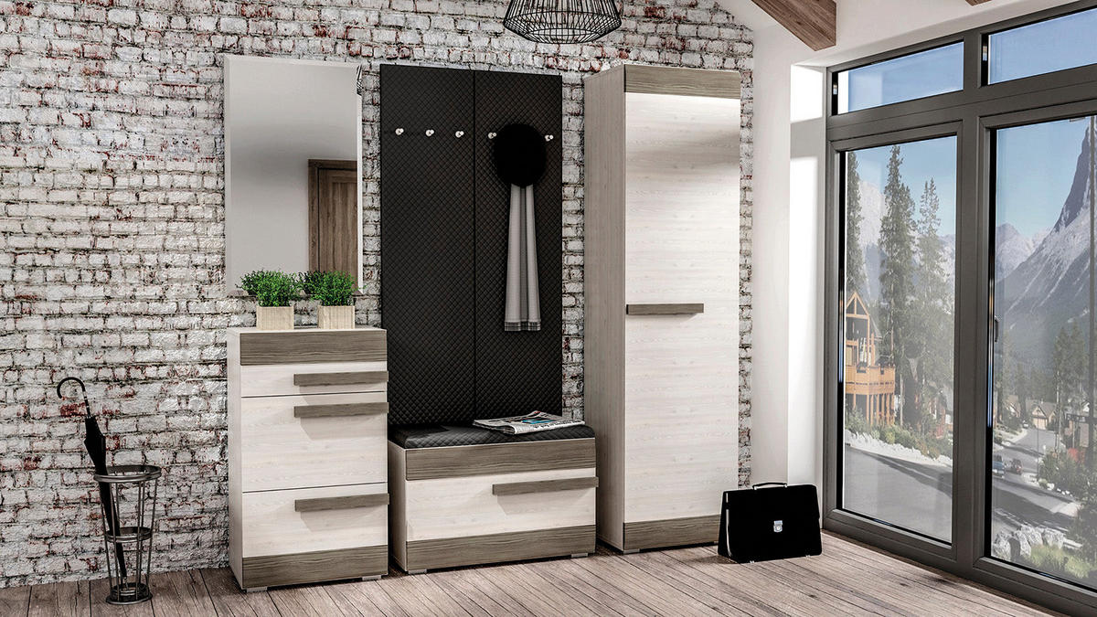 WANDGARDEROBE – 40 cm – Blanco – Grau - Grau, Holzwerkstoff (40/150/30cm) - hi-markt
