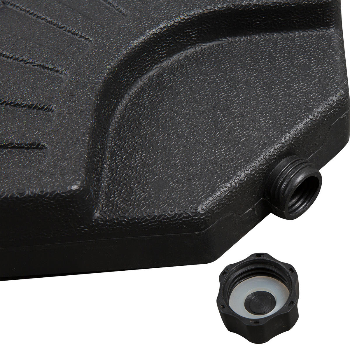 SONNENSCHIRMGEWICHT 4er-Set für Sonnenschirm mit 52 kg Wasser oder 68 kg Sand befüllbar HDPE Schwarz - Schwarz, Kunststoff (48/48cm) - Outsunny