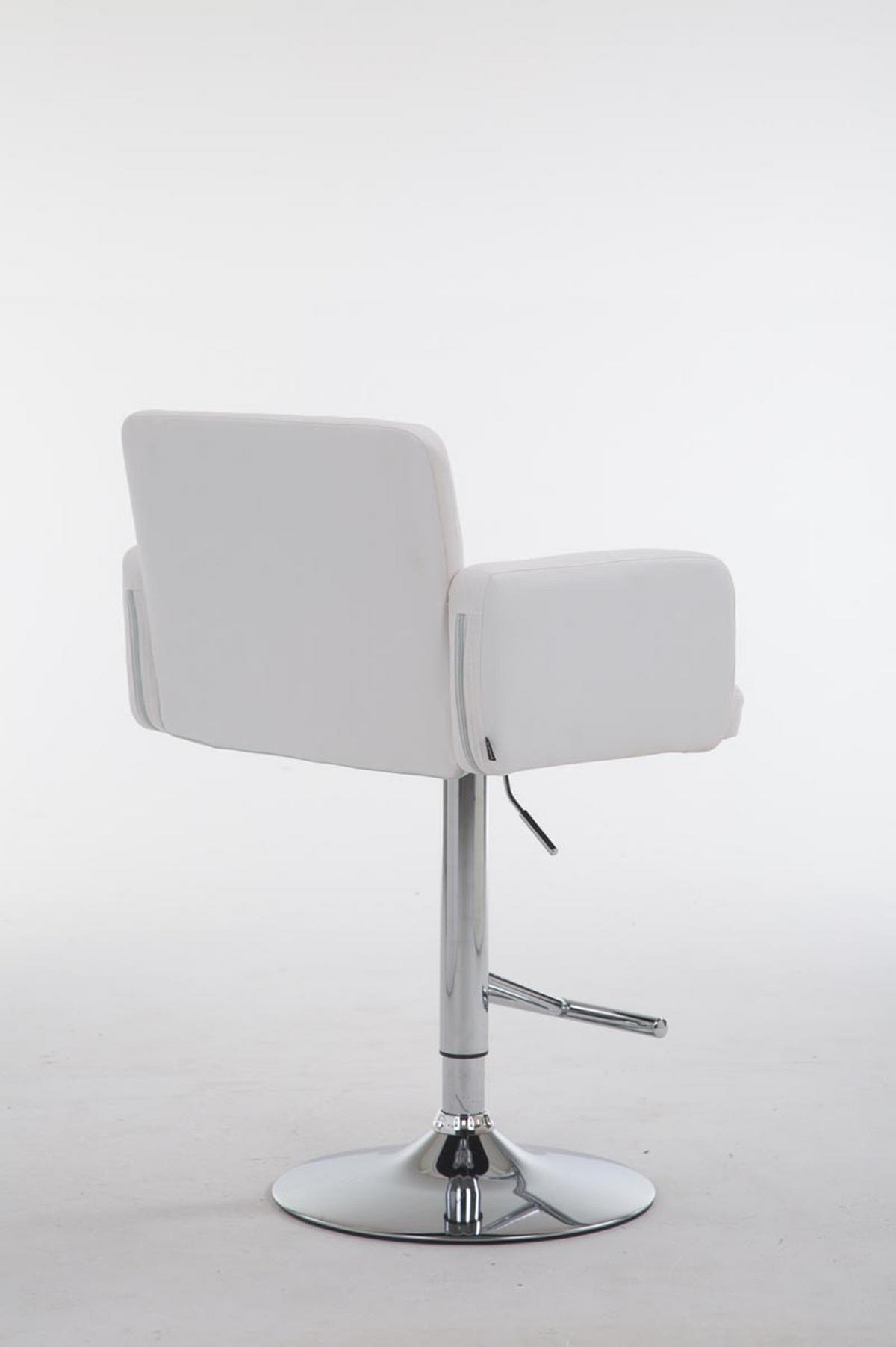 BARHOCKER Lausanne, Gestell Metall in Chromoptik, Kunstleder weiß, - Chromfarben/Weiß, Kunststoff/Textil (60/100/56cm) - TPFLiving