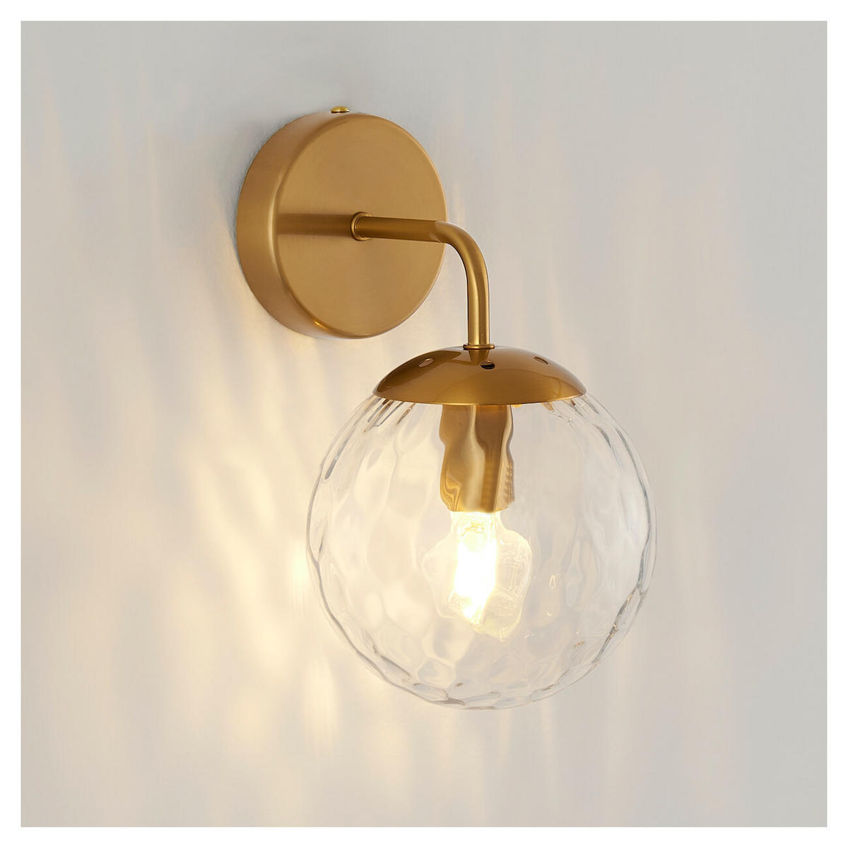 WANDLEUCHTE Winoa, Gold / Messing, 25cm - Goldfarben, Glas (15/25/18cm) - KOSILUM