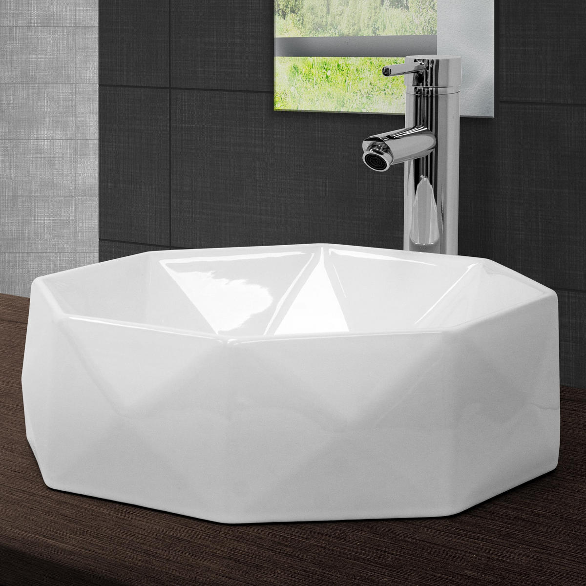WASCHBECKEN - Weiß, Keramik (42/13.5/42cm) - ML-DESIGN