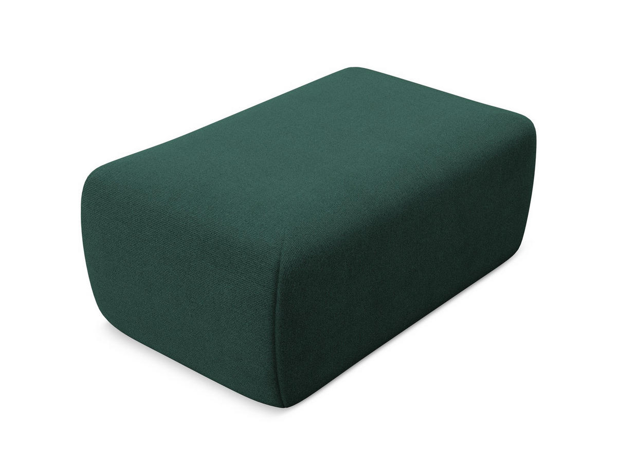 POUF Strukturstoff Stoff Grün - Dunkelgrün/Schwarz, Kunststoff/Textil (102/40/62cm) - Makamii