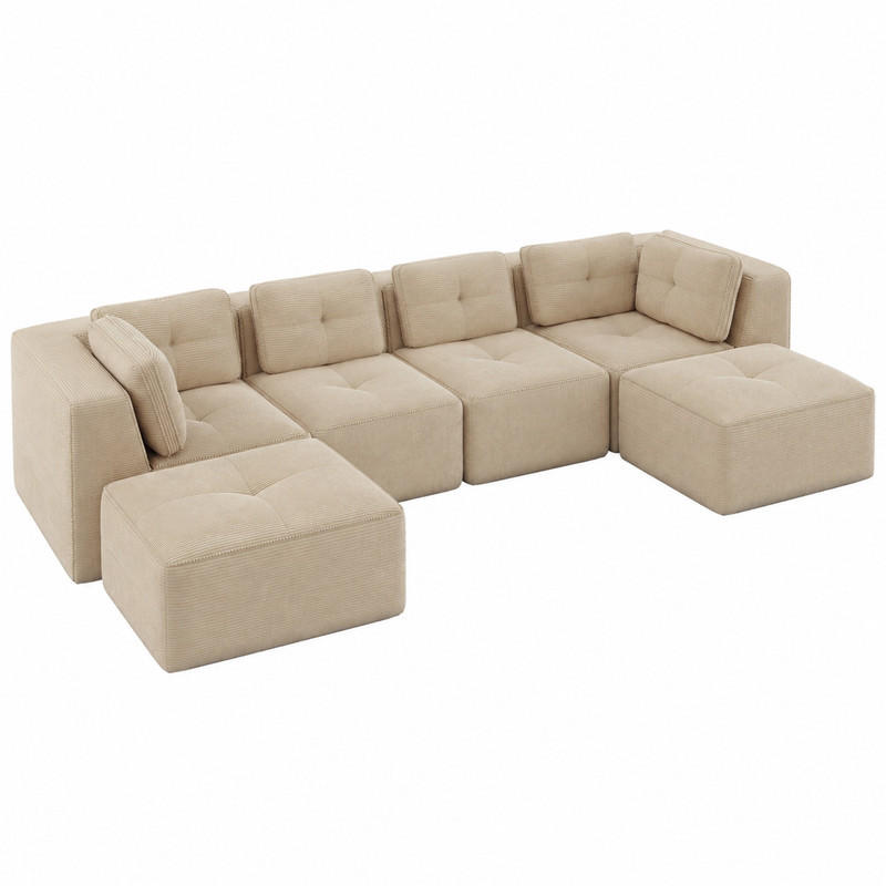 Meubliv Sofa Beige 177x69x386 cm