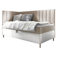BOXBETT Maja Junior 3, Seite zum Öffnen des Bettkastens: Links - Creme/Weiß, Holz (80/200cm) - MIRJAN24