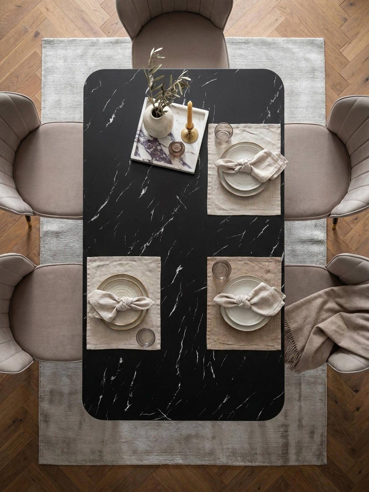 ESSTISCH Marmoroptik Metall Rechteckig Modern Klein, Schwarz 160x80x76 cm - Goldfarben/Schwarz, Holzwerkstoff/Metall (80/160/76cm) - KADIMA DESIGN