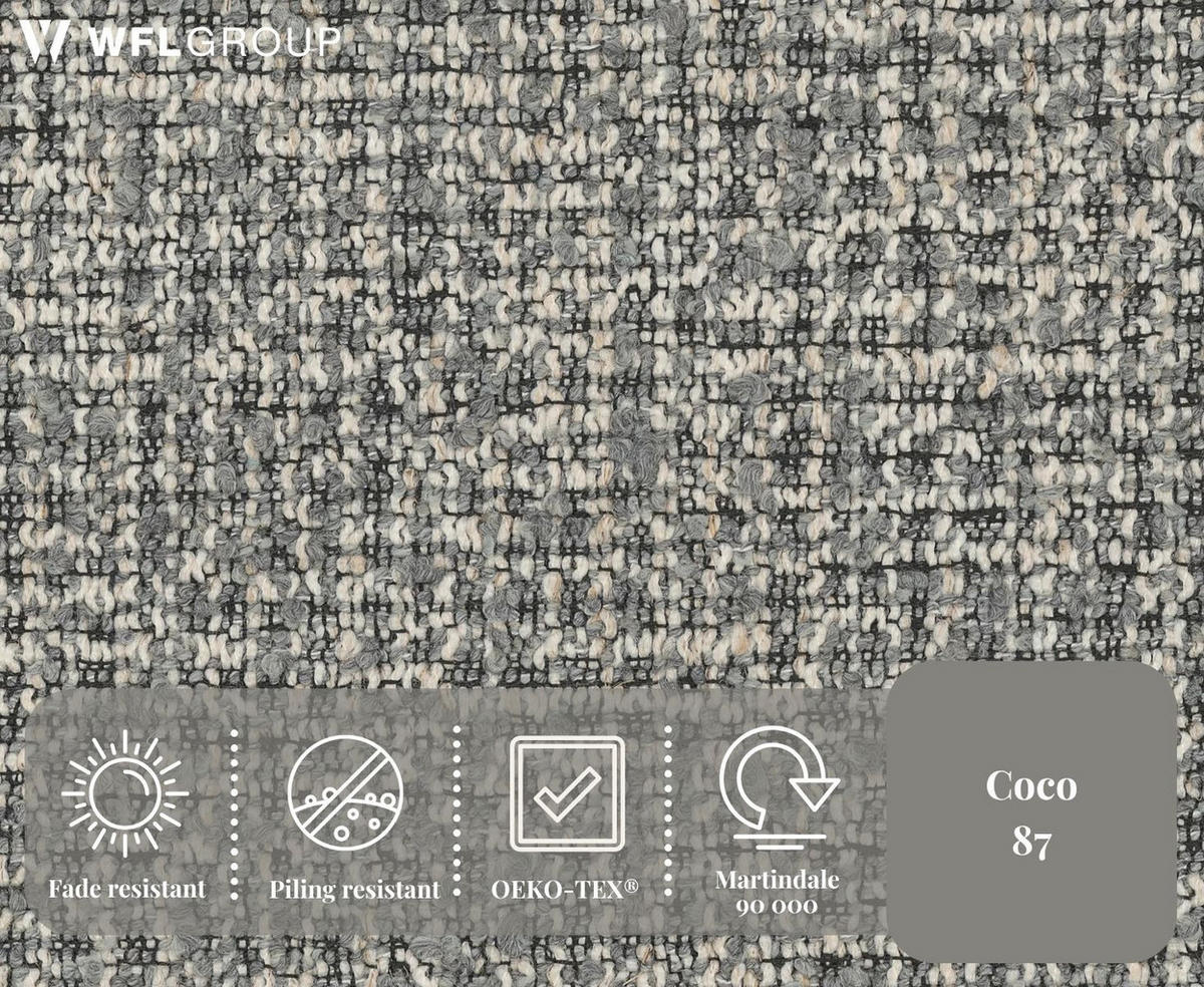 POLSTERSTUHL Mallow – 2er Set – Kaschmirfarbene Holzbeine – Weiche Sitzfläche und Rückenlehne – Grau Webstoff - Kaschmir/Grau, Holz/Textil (53/79/49cm) - WFL GROUP
