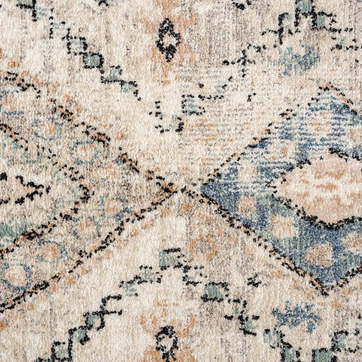 VINTAGE-TEPPICH Ikaro Kemp Blue Beige - Beige, Textil (119/170cm) - Kukoon Rugs