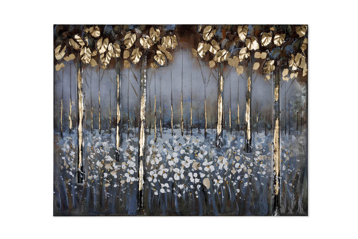 METALLBILD Weiß 100/70 cm - Weiß, Metall (4.2/70cm) - KUNSTLOFT