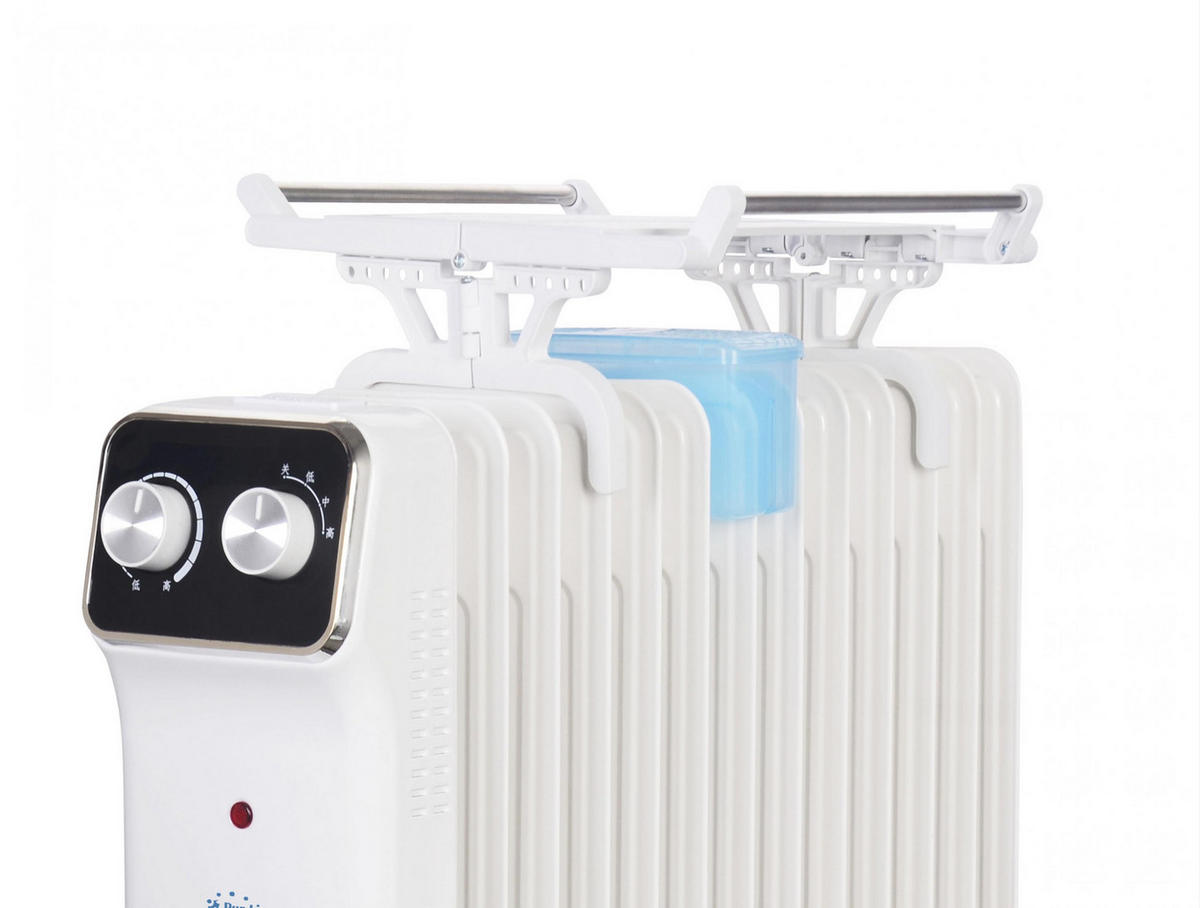 ÖLRADIATOR Weiß mit Rollen und 3 Leistungsstufen 2800 W - Weiß, Metall (46/77/15cm) - Purline