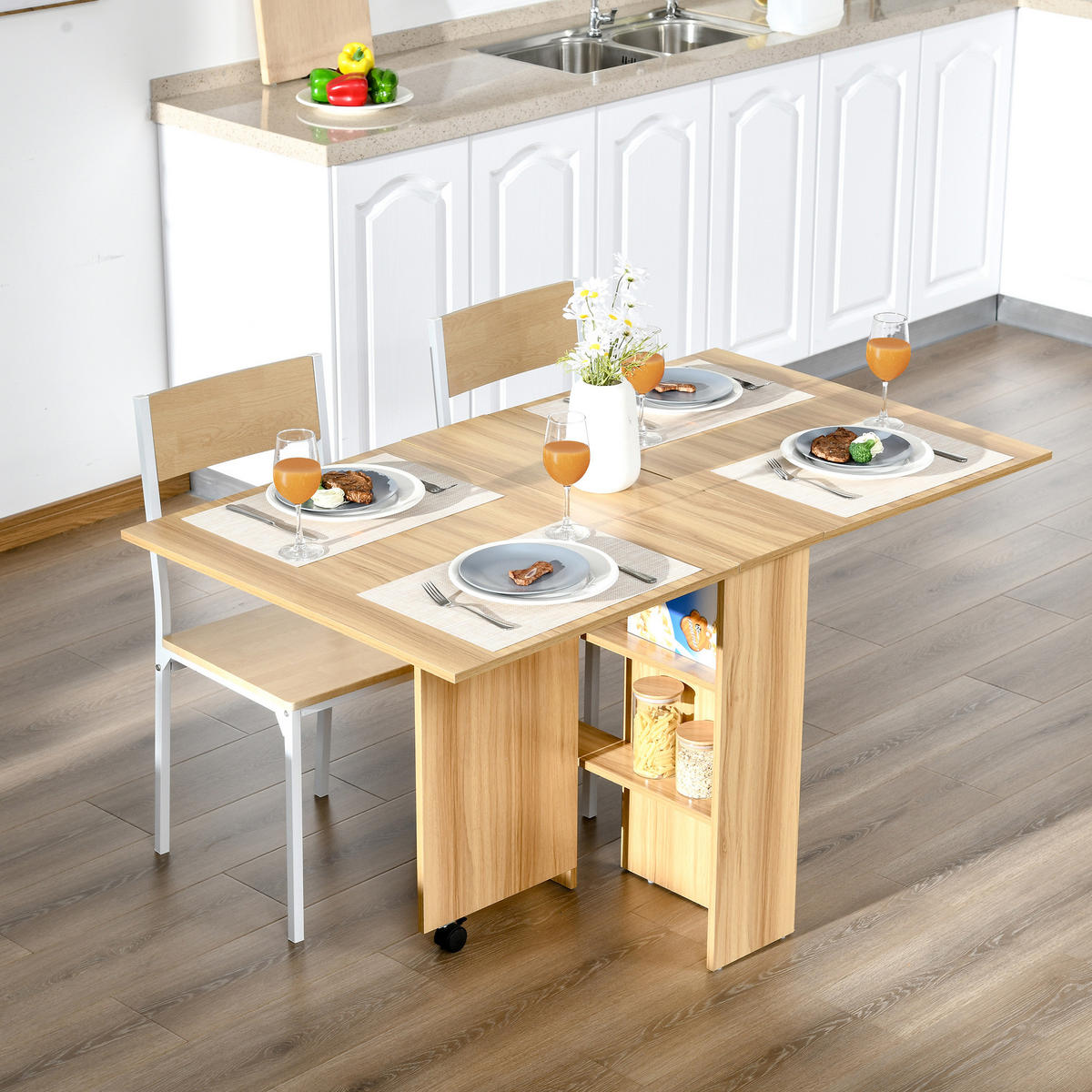 ESSTISCH Naturholz 1 Stück - Beige, Metall (140/80/74cm) - GiPP