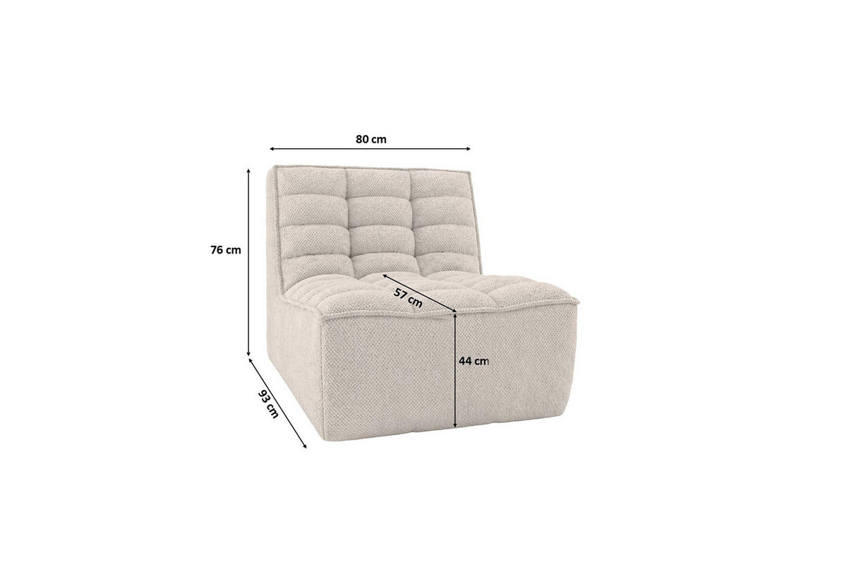 SESSEL, Loungesessel, Plüschstoff Pop, Beige, LAZY - Beige, Holz (80/76/93cm) - Kaiser Möbel