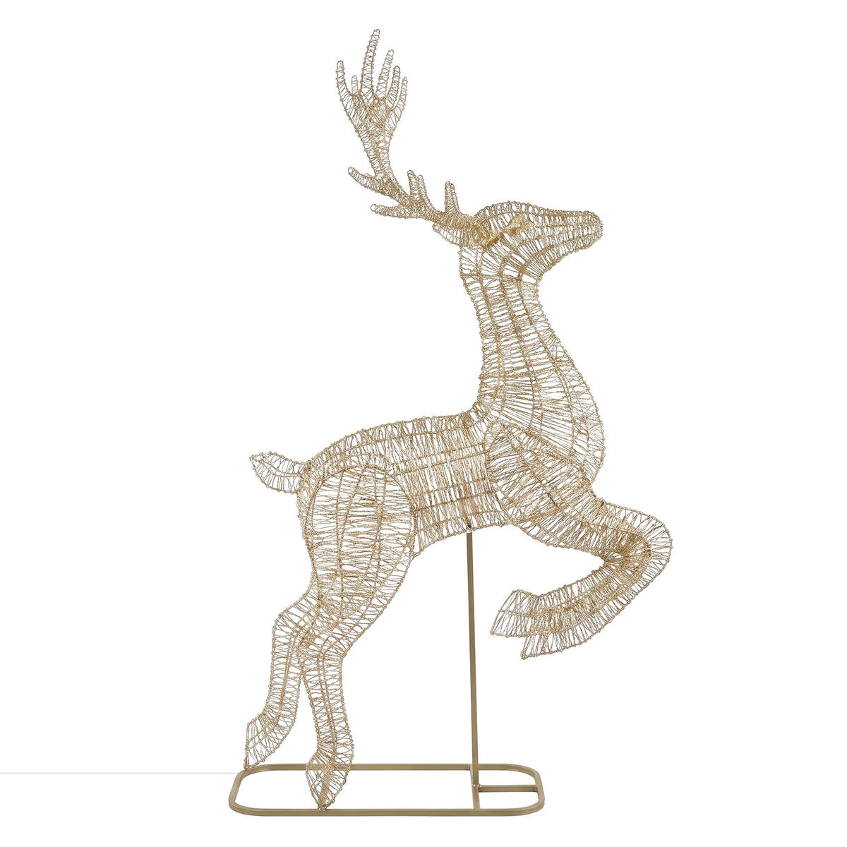LED RENTIER Outdoor XXL 337 cm Weihnachtsdeko Groß Weihnachtsbeleuchtung mit Timer Warmweiß - Goldfarben, Kunststoff/Metall (204/337/66cm) - ECD-Germany