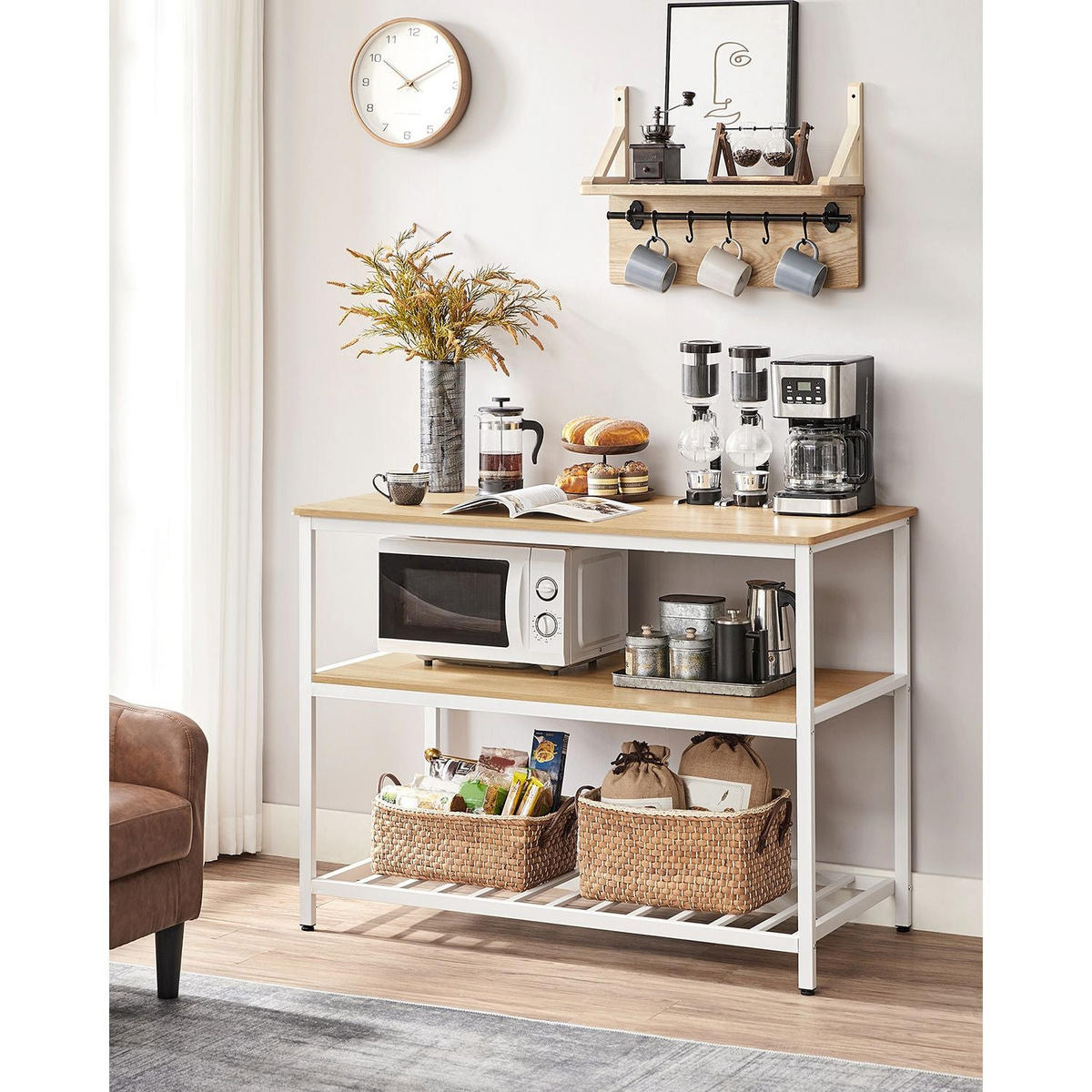 KÜCHENREGAL VALLETTA - Weiß, Holzwerkstoff (120/90/60cm) - Hansiro