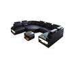 WOHNLANDSCHAFT Asti U Mini - Schwarz, Leder (352/93/280cm) - Sofa Dreams