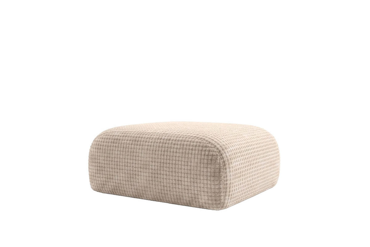HOCKER, Sitzhocker, Chenille-Stoff Cremona, Creme, GRETA - Creme, Holz (91/40/89cm) - Kaiser Möbel