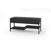 POLSTERBANK MELLO 80 Schwarz, Schwarzes Metallprofil - Schwarz, Textil/Metall (80/45/35cm) - Bettso