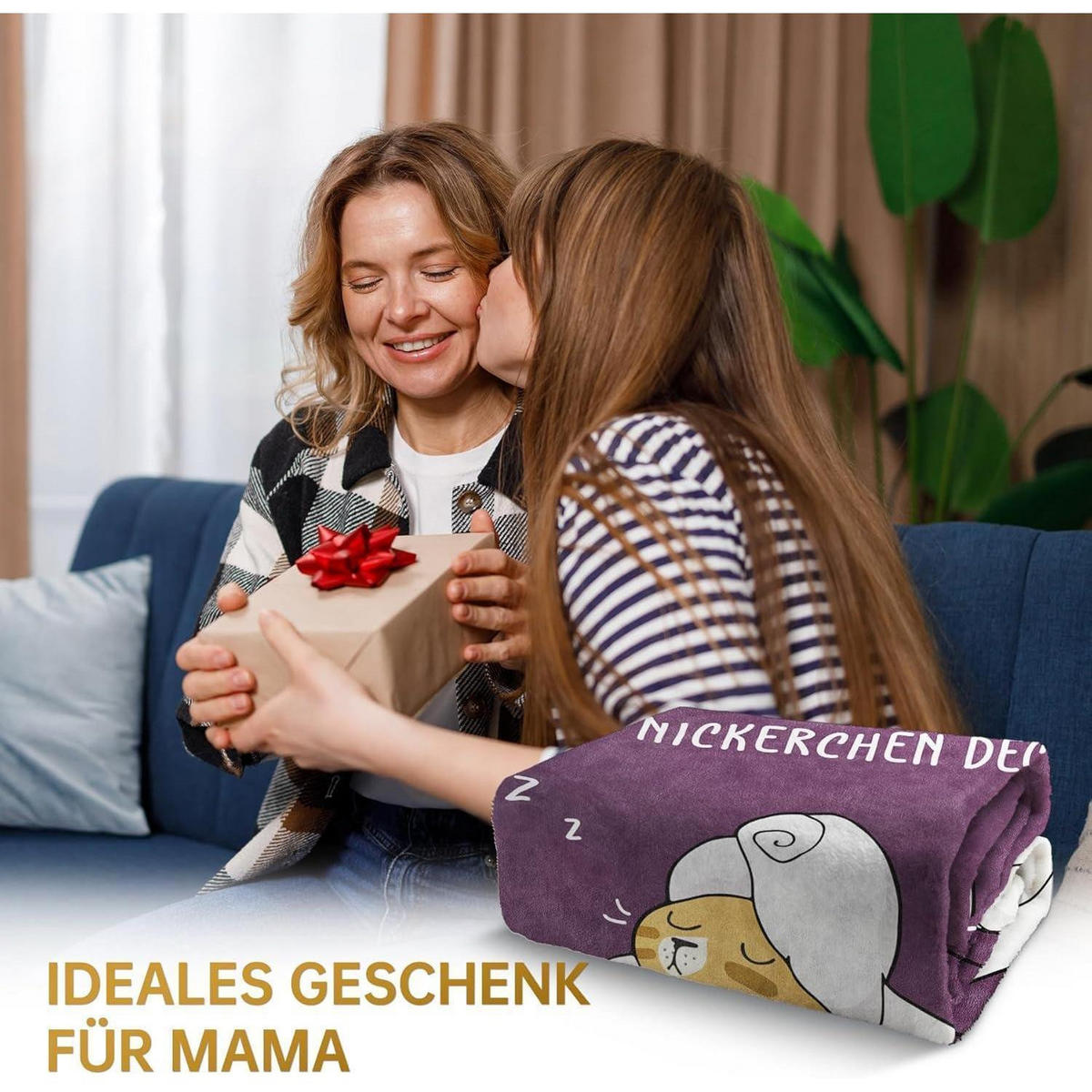 KUSCHELDECKE 157 x 132 cm Dunkellila - Lila, Textil (127/152.4cm)