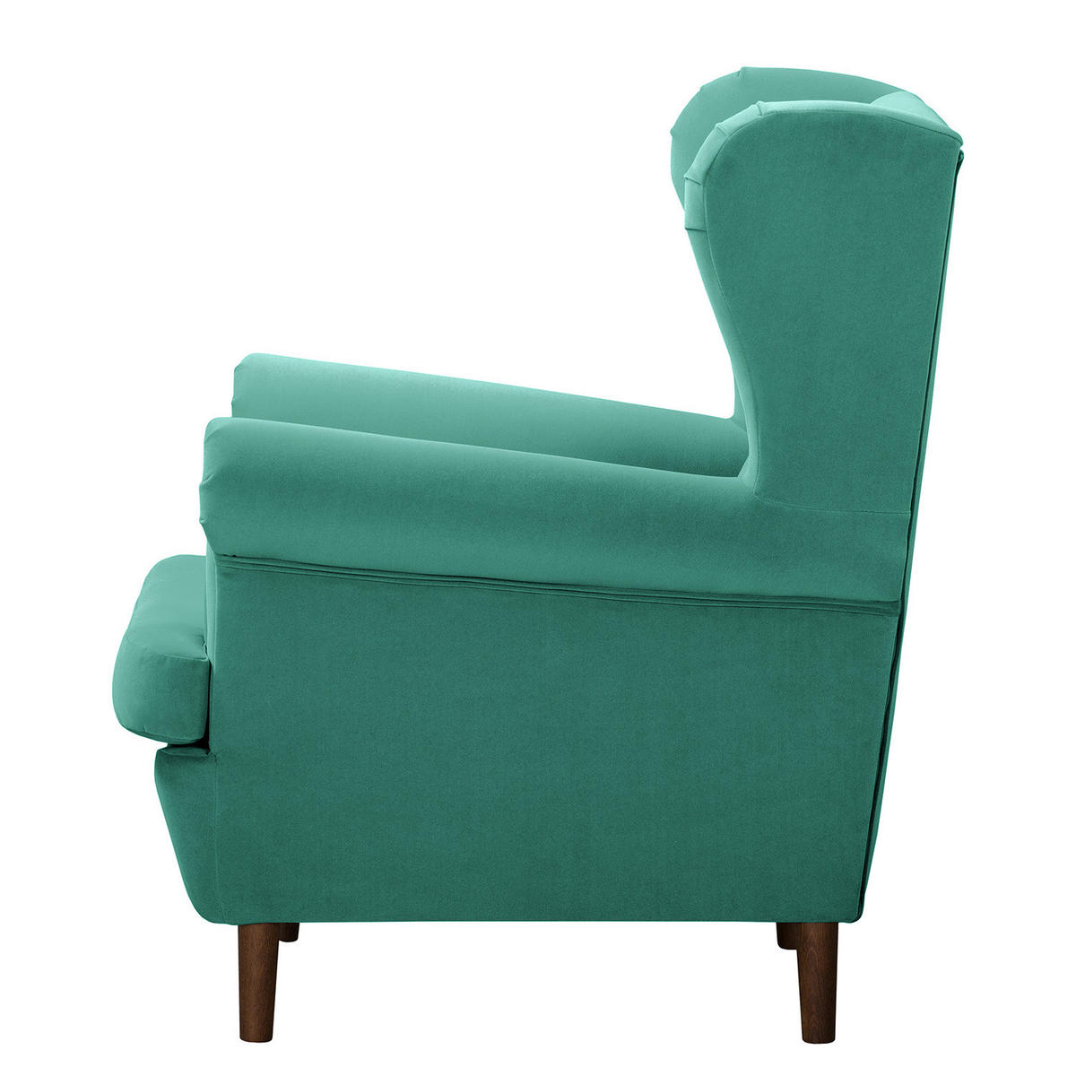 OHRENSESSEL - Türkis/Dunkelbraun, Textil (85/101/89cm) - home24