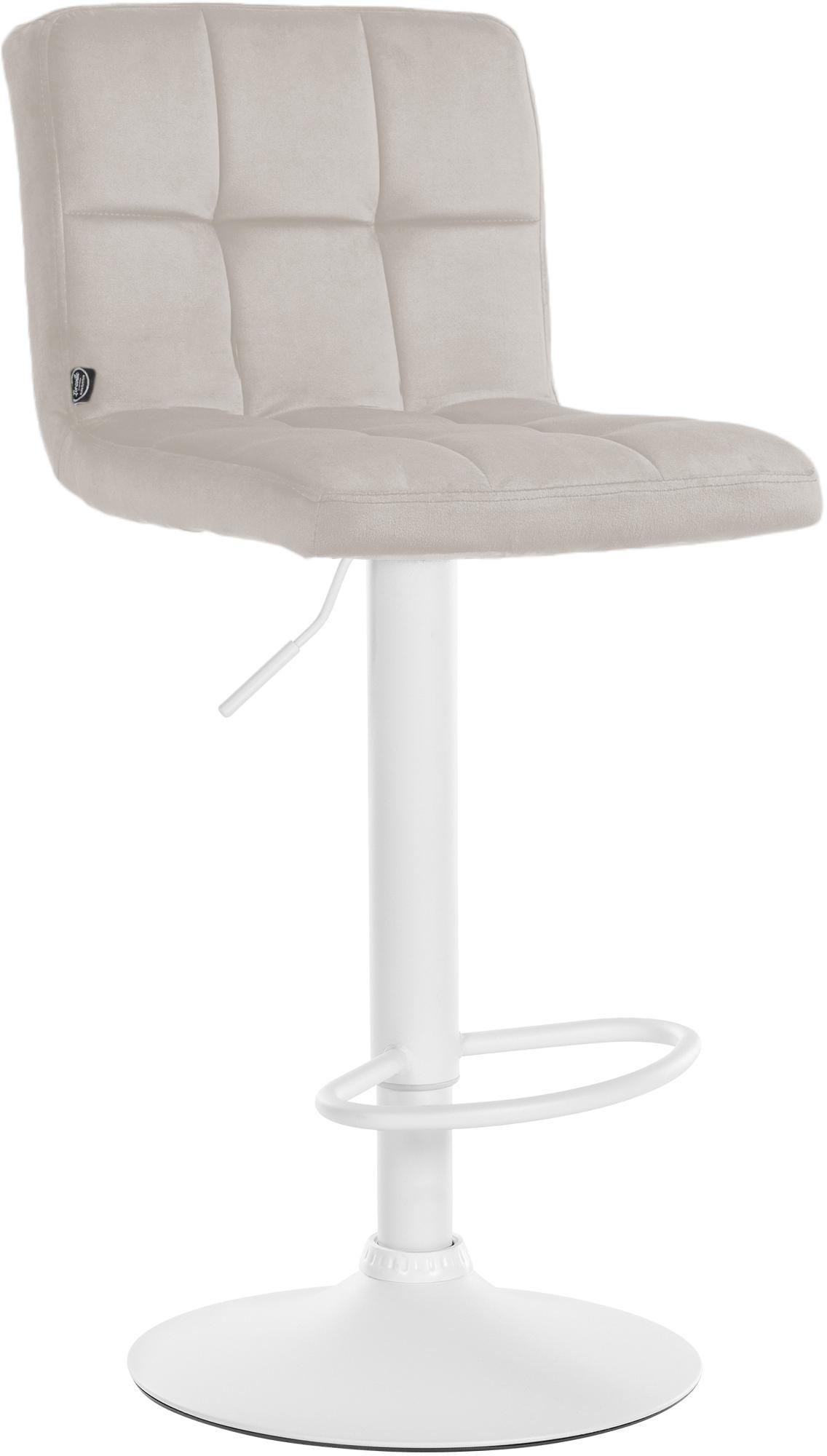 BARHOCKER Samt creme - Creme/Weiß, Textil/Metall (46/94/47cm) - CLP