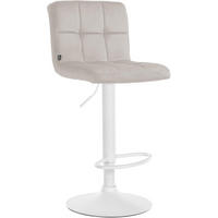 BARHOCKER Samt creme - Creme/Weiß, Textil/Metall (46/94/47cm) - CLP