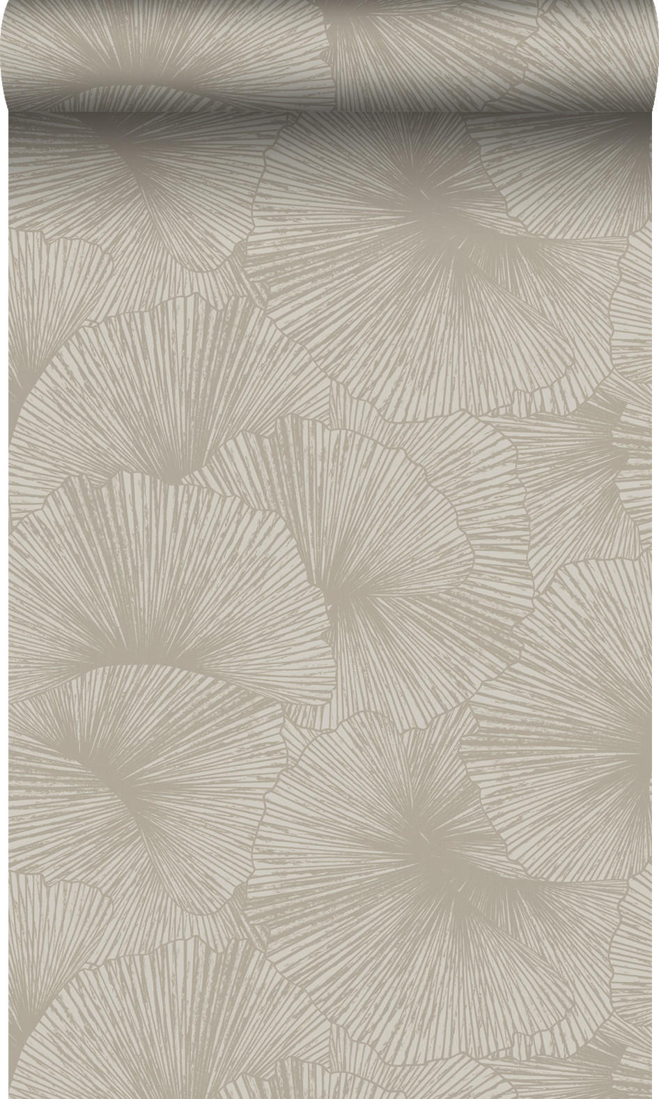 TAPETE 3D Muster Blätter 53 cm x 10.05 m - Beige, Papier (53/1000cm) - Origin Wallcoverings