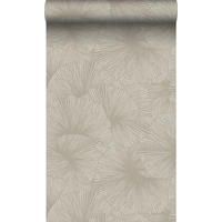 TAPETE 3D Muster Blätter 53 cm x 10.05 m - Beige, Papier (53/1000cm) - Origin Wallcoverings