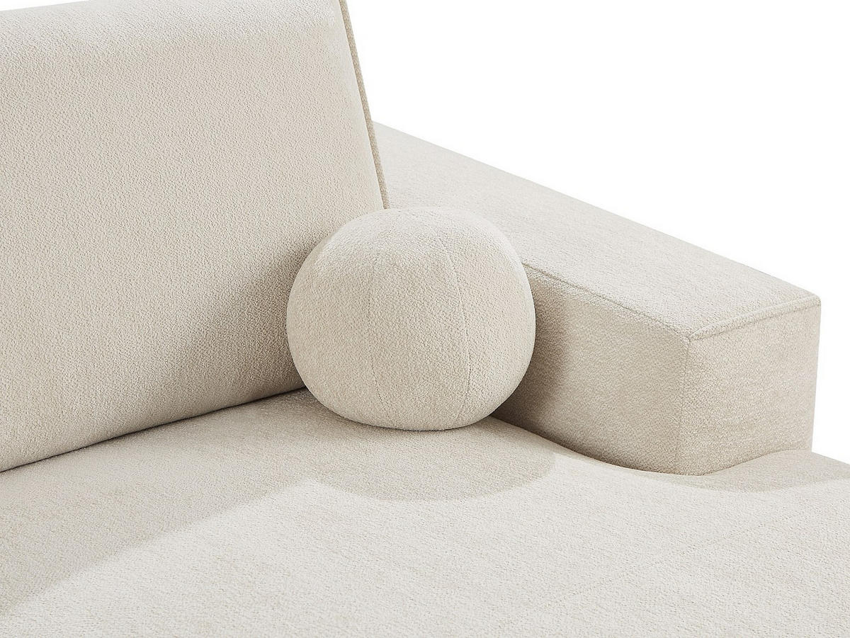 ECKSOFA - Ecke rechts - Chenille-Stoff - Beige - EMABI - Beige, Textil (320/169cm) - Vente-Unique