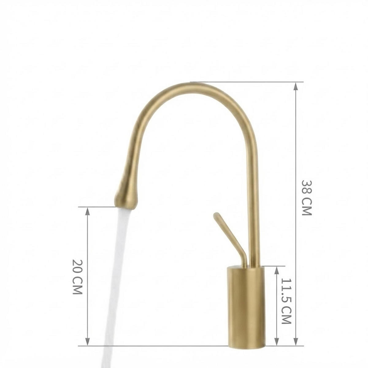 BADEZIMMERARMATUR, 38 x 5,5 cm, gold - Goldfarben, Metall (42/7/26cm) - Vallsero