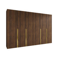 DREHTÜRENSCHRANK Mila I 300 - Goldfarben/Nussbaumfarben, Holzwerkstoff/Kunststoff (300/202/52cm) - MIRJAN24