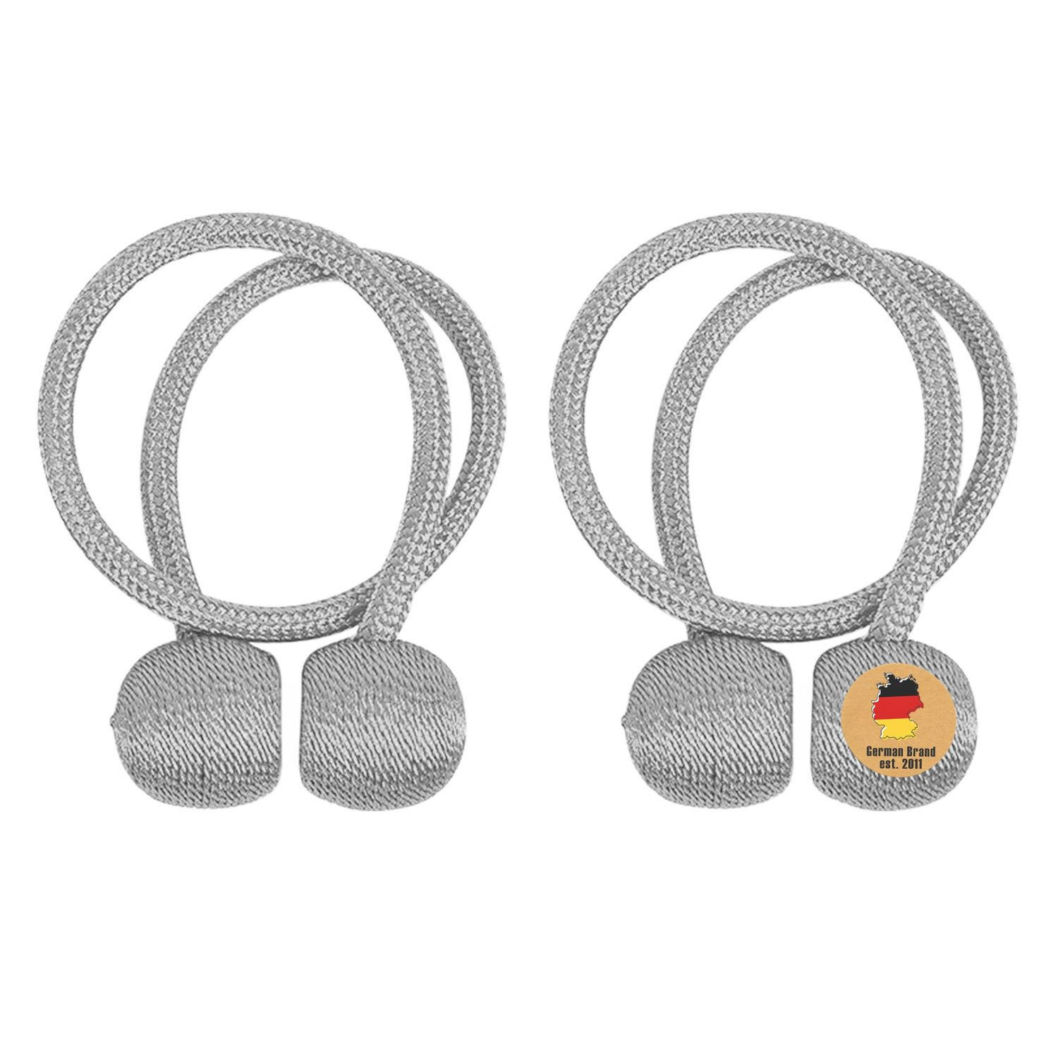 RAFFHALTER SET Gardinenklammer 40/3 cm (2-tlg.) - Grau, Kunststoff (3/3/41cm) - Intirilife