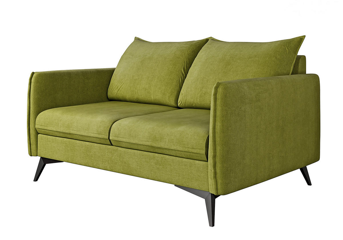 2-SITZER-SOFA Pulse Grün Luxusmicrofaser - Schwarz/Grün, Holz/Textil (138/86/91cm) - S-Style Möbel