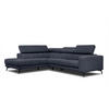 ECKSOFA MORELLO 5-Sitzer, dunkelblau - Schwarz/Dunkelblau, Holzwerkstoff/Textil (158/269cm) - Courtois Laville