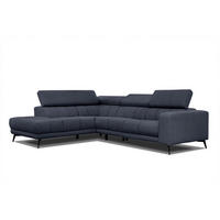 ECKSOFA MORELLO 5-Sitzer, dunkelblau - Schwarz/Dunkelblau, Holzwerkstoff/Textil (158/269cm) - Courtois Laville