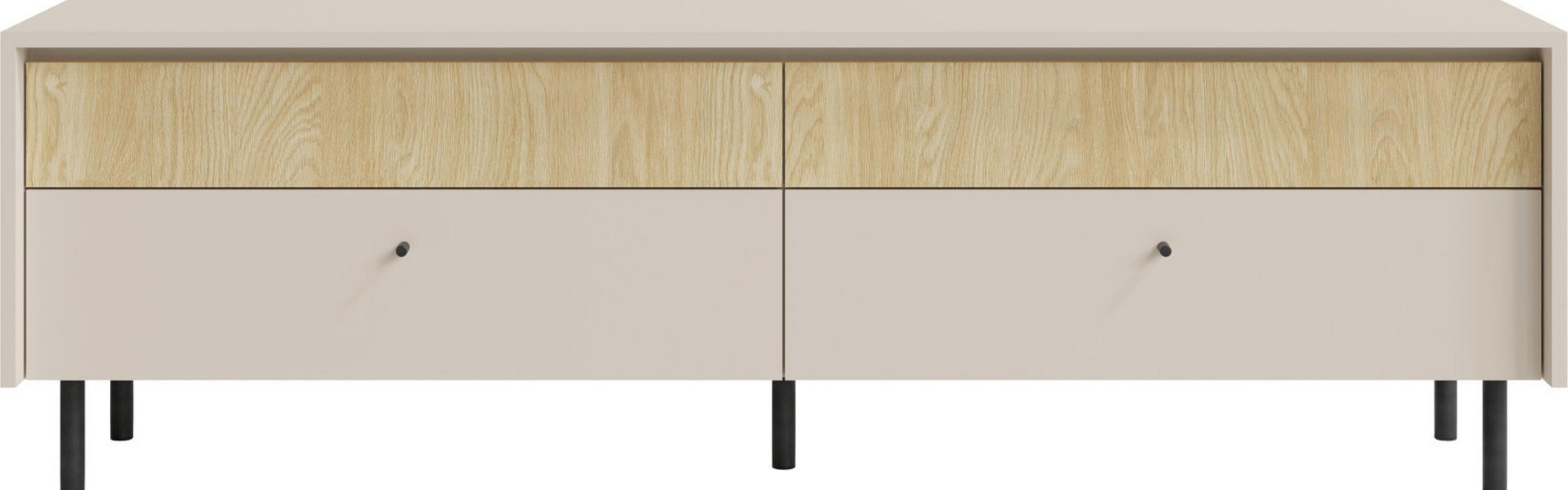 LOWBOARD NUVOLA 163,5/51,5/42 cm, Beige - Eichefarben/Beige, Holzwerkstoff (163.5/51.5/42cm) - MASSENO