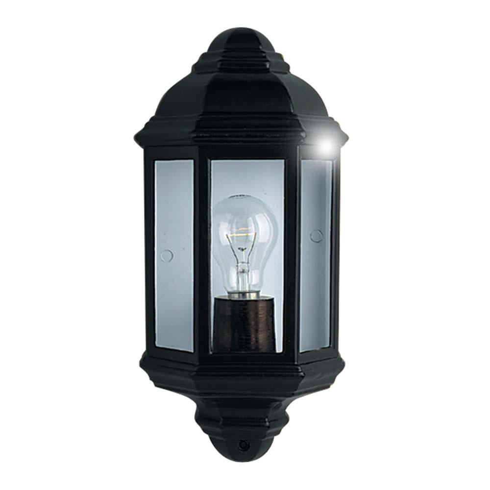 AUSSEN-WANDLEUCHTE Aluminium Schwarz - Schwarz, Glas (17/36/10cm)