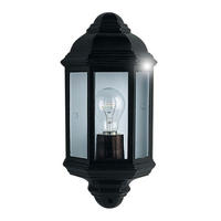 AUSSEN-WANDLEUCHTE Aluminium Schwarz - Schwarz, Glas (17/36/10cm)