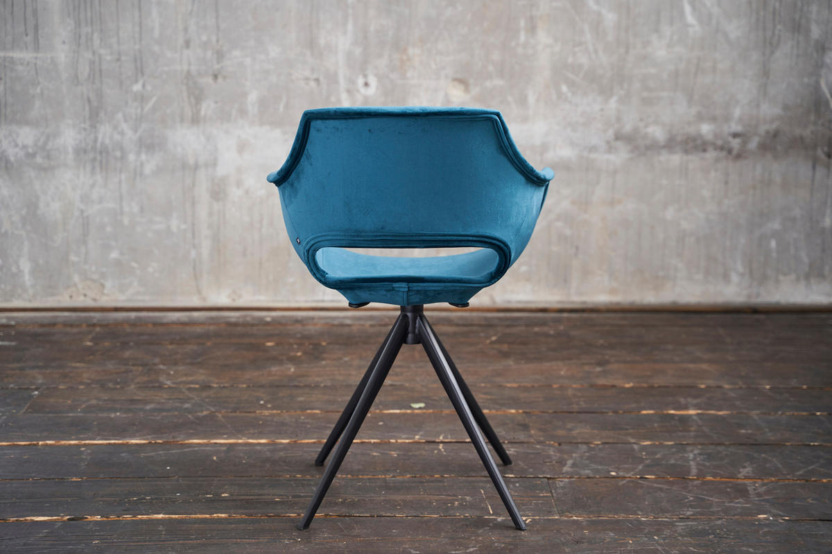 DREHSTUHL ZAJA Petrol Velvet - Petrol, Textil (57/85/59cm) - KAWOLA