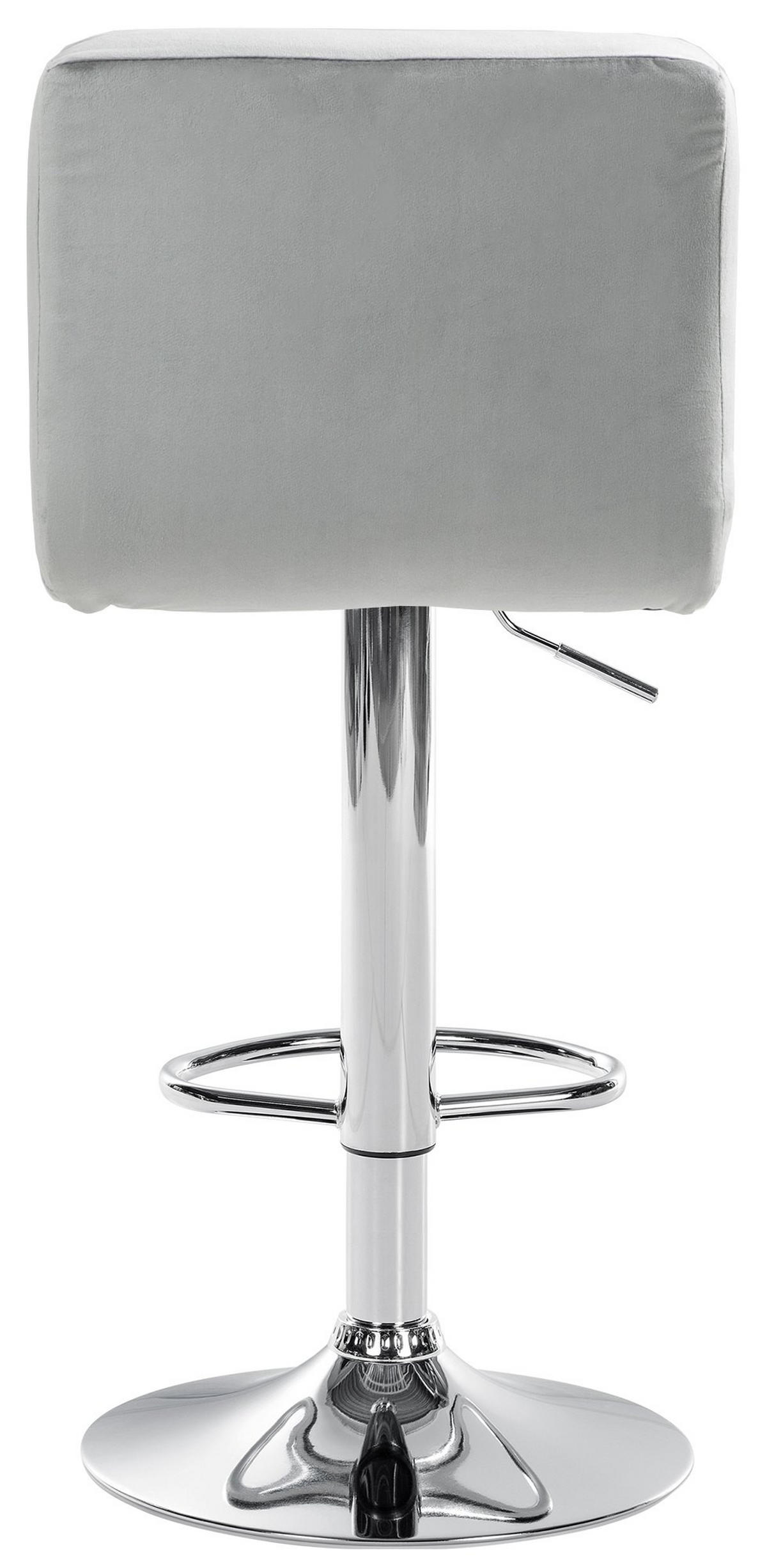 BARHOCKER BRISBAN Grau Samt Chrom - Grau, Textil/Metall (46/94/47cm) - DELUKE