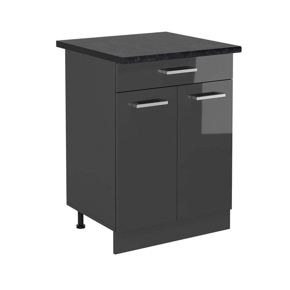 KÖKSUNDERSKÅP R-Line Antracit högblank 60 cm , AP Antracit Svart högglans, Antracit 81.6/60/60 cm
