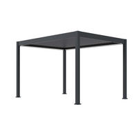 PERGOLA Terrassenüberdachung E-Superior elektrische Pergola mit LED Voll Aluminium 3 x 4 M - Anthrazit, Metall (400/255/300cm) - PergoLine