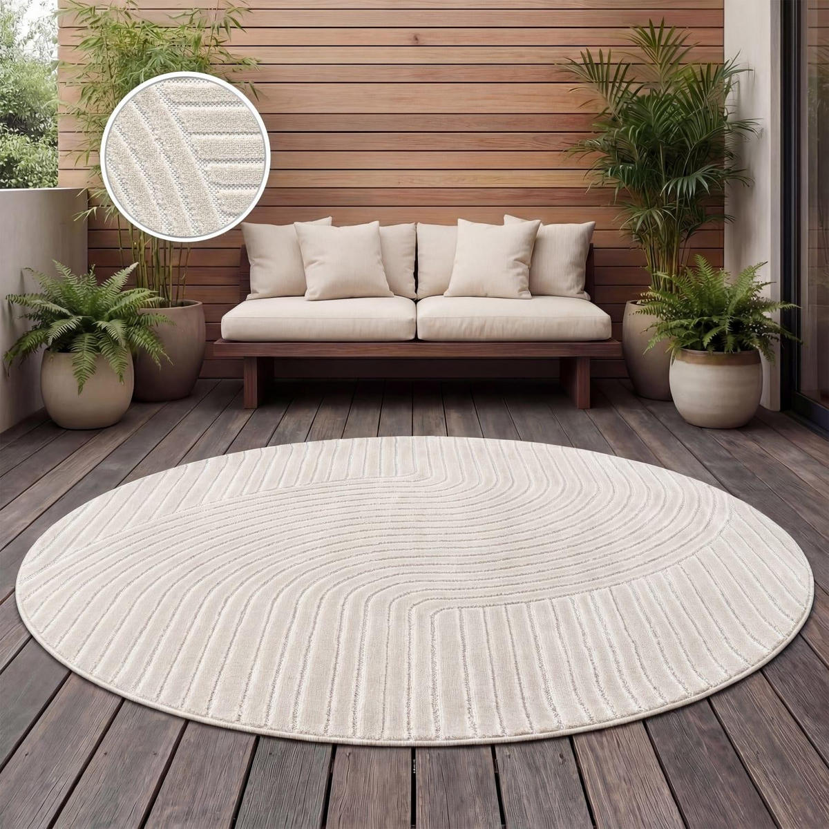OUTDOORTEPPICH 200/200 cm Cotton 233 - Creme, Kunststoff (200/200cm) - Paco Home